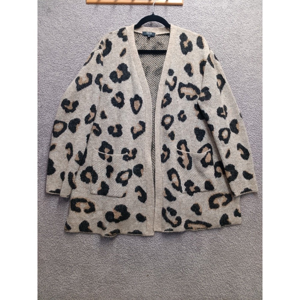 Modern Canvas Leopard‎ Cardigan Sweater XXL Plus Size Open Front